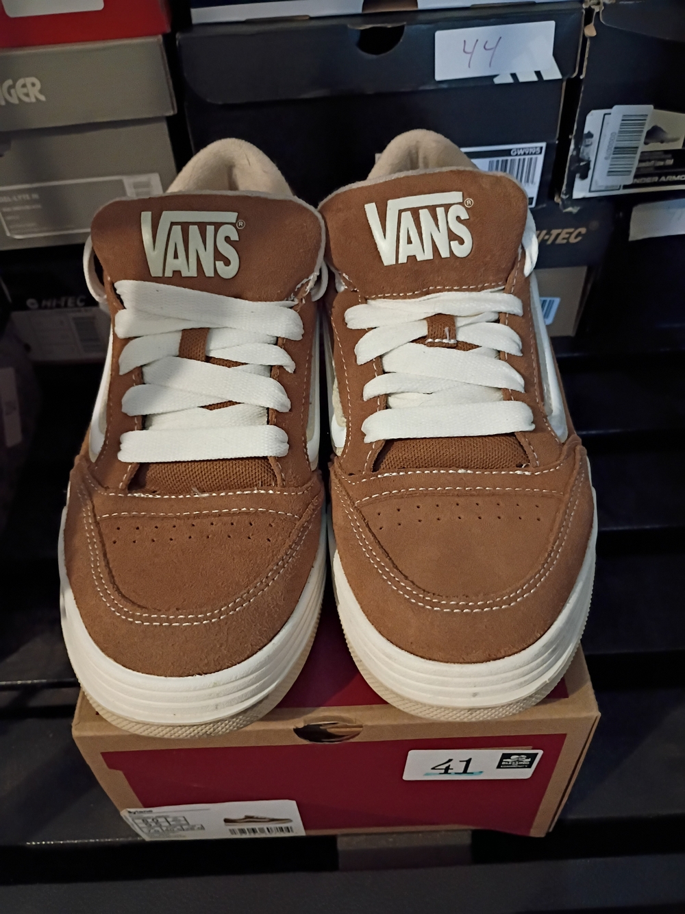Vans Men’s Brown Suede Sneakers with White Accents